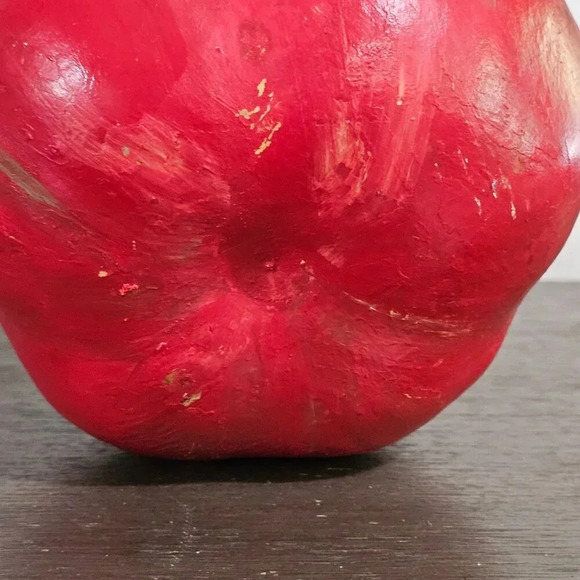 Dried Apple Shaped Gourd Decorative Hand Painted Rustic Primitive Farm Autumn - Picture 6 of 6